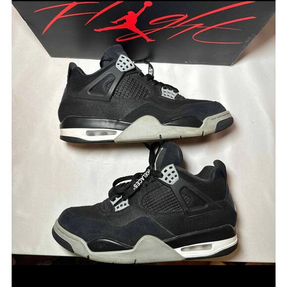 Size 8 - Air Jordan 4 Retro SE Black Canvas Men's Shoes Ships Now - Picture 2 of 11